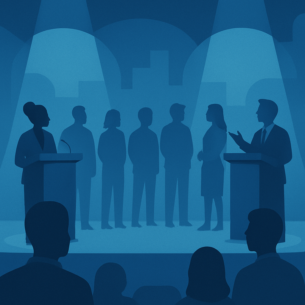 Siluetas genéricas en un escenario de análisis electoral